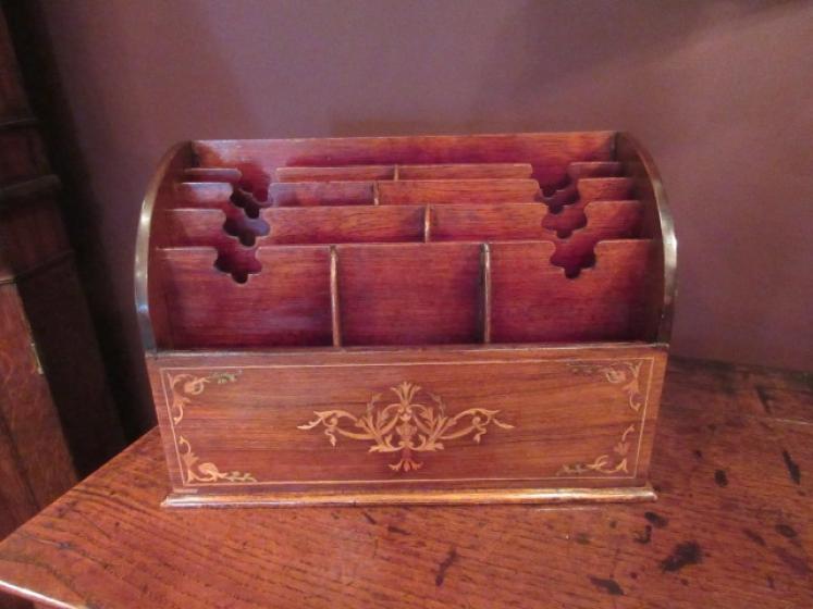 Victorian Rosewood Inlaid Letter Rack - Image 5