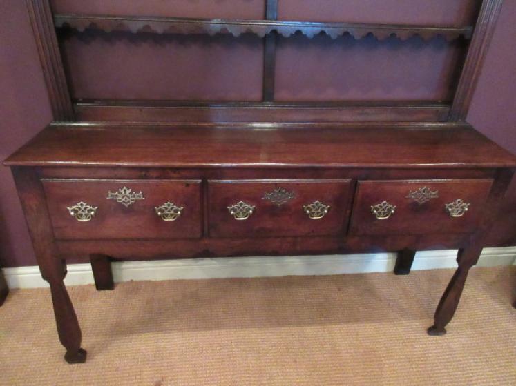 Superb George III Period Oak Dresser & Rack - Image 2