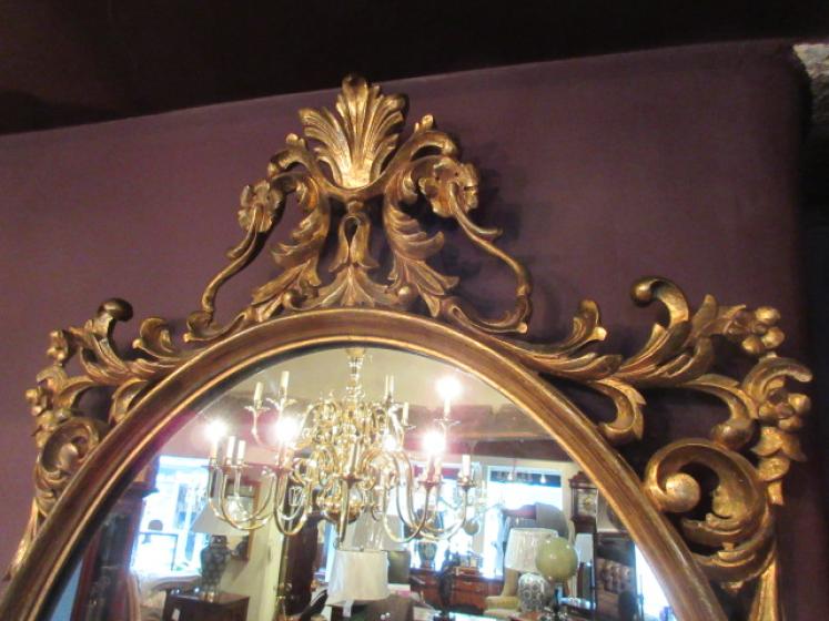 19th Century Plaster Gilt Florentine Oval Mirror - Image 2