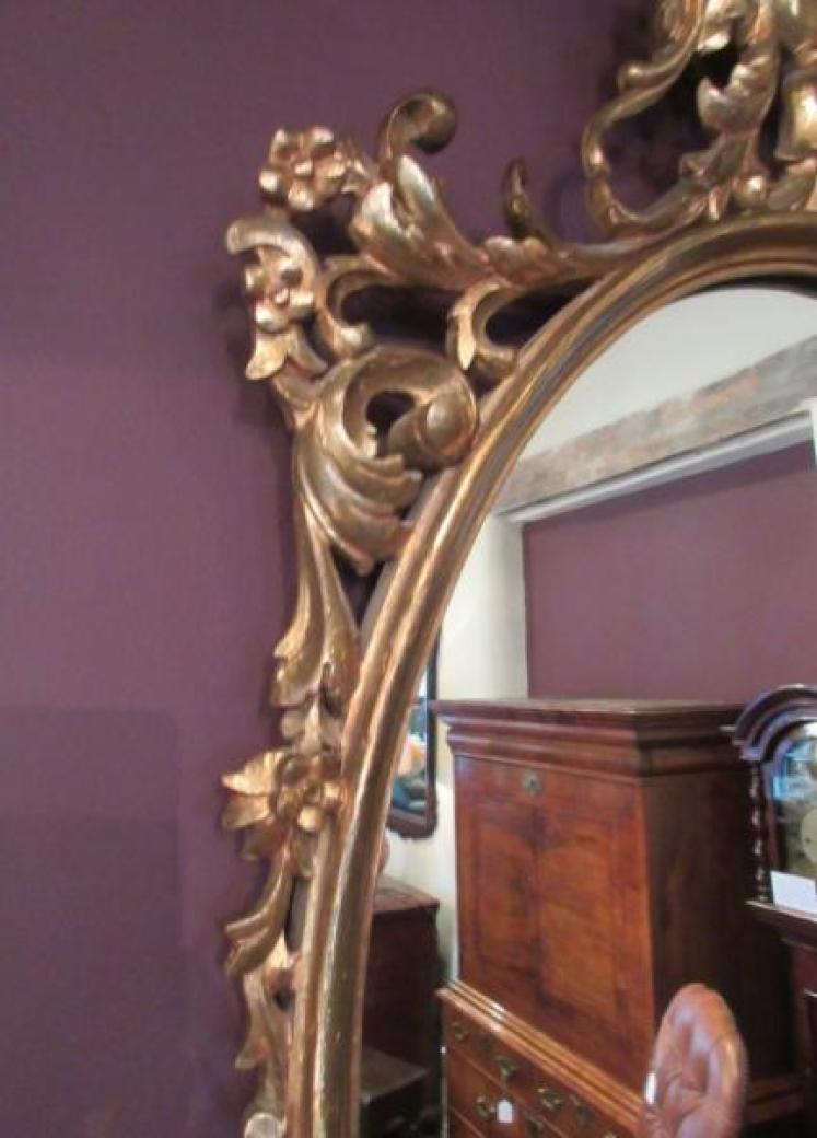 19th Century Plaster Gilt Florentine Oval Mirror - Image 3