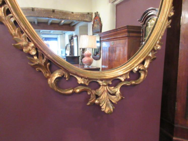 19th Century Plaster Gilt Florentine Oval Mirror - Image 4
