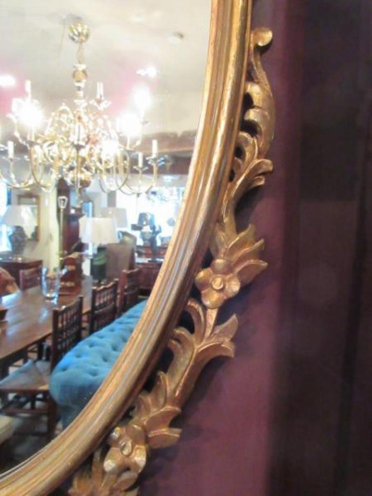 19th Century Plaster Gilt Florentine Oval Mirror - Image 5