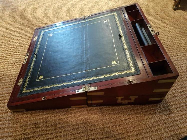 Regency Mahogany Campaign Writing Slope - Image 2