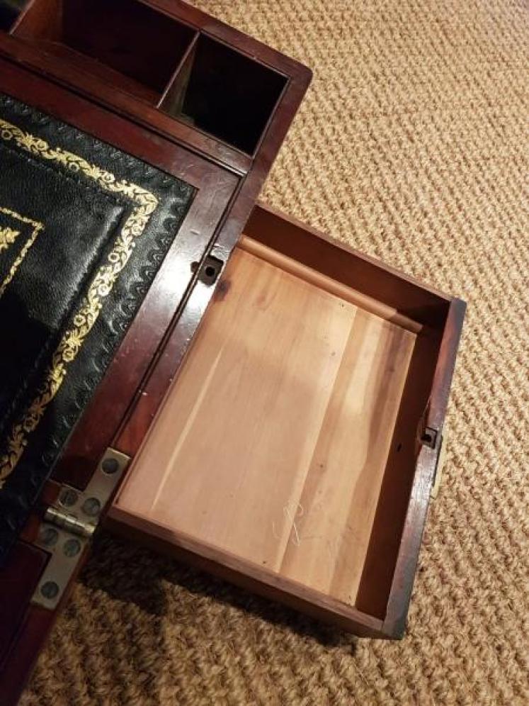 Regency Mahogany Campaign Writing Slope - Image 5