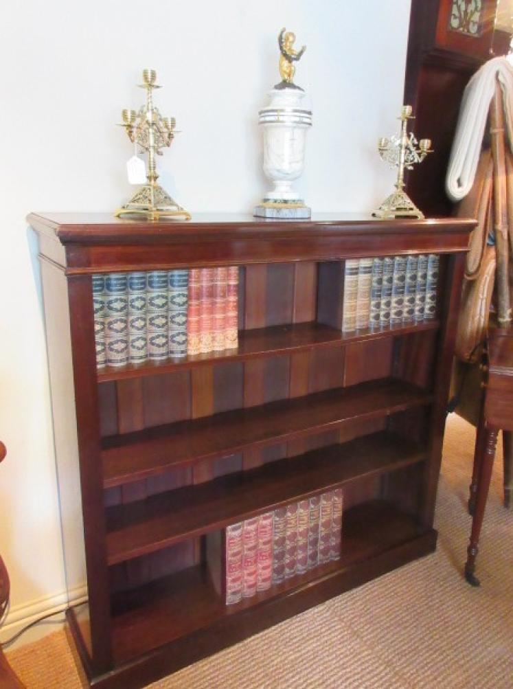 Mid Victorian Polished Mahogany Open Bookcase - Image 1