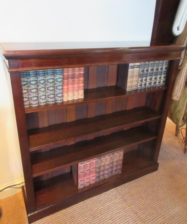 Mid Victorian Polished Mahogany Open Bookcase - Image 5