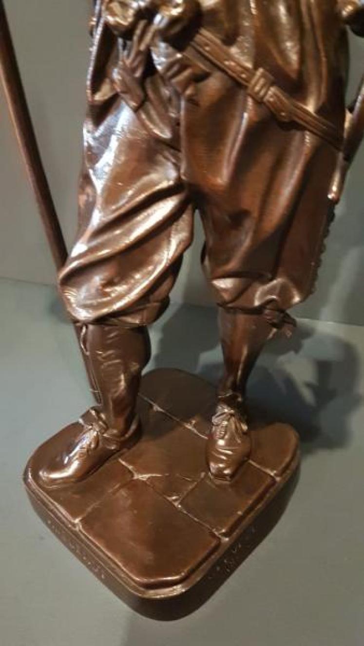 19th Century French Huguenot Bronze Figure - Image 4