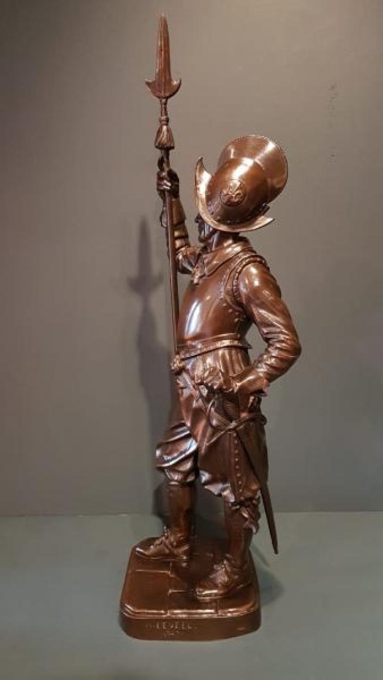 19th Century French Huguenot Bronze Figure - Image 7