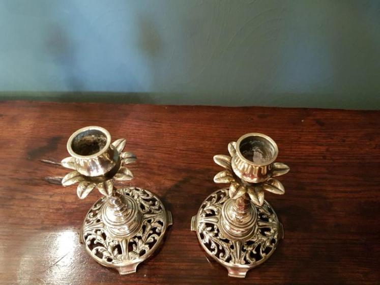Pair of Late Victorian Decorative Candlesticks - Image 4