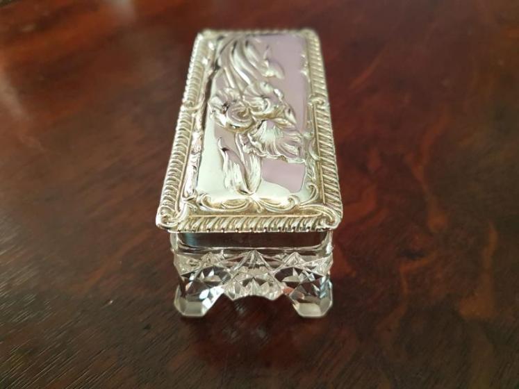 Art Nouveau Silver and Cut Crystal Table Box - Image 2