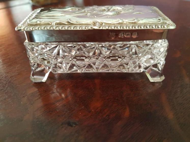 Art Nouveau Silver and Cut Crystal Table Box - Image 5