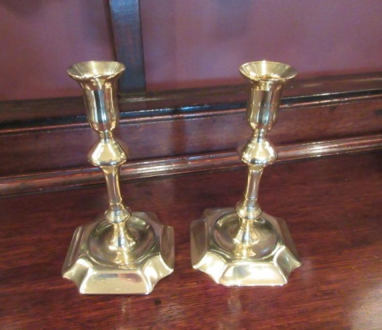 Pair of George III Period Seamed Brass Candlesticks - Image 1