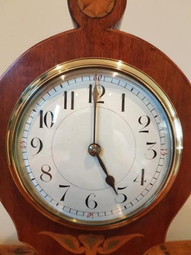 Art Nouveau Period Inlaid Shaped Mantel Clock - Image 2