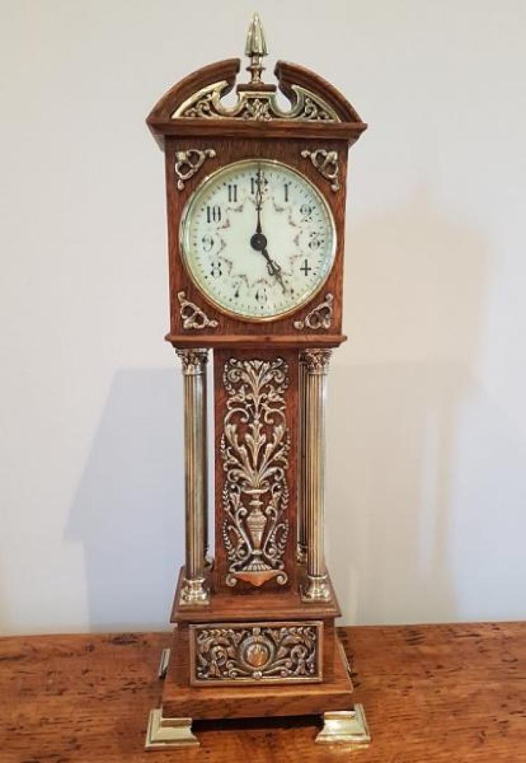 Rare 19th Century French Miniature Longcase Mantel Clock - Image 1