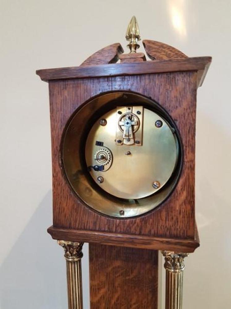 Rare 19th Century French Miniature Longcase Mantel Clock - Image 5