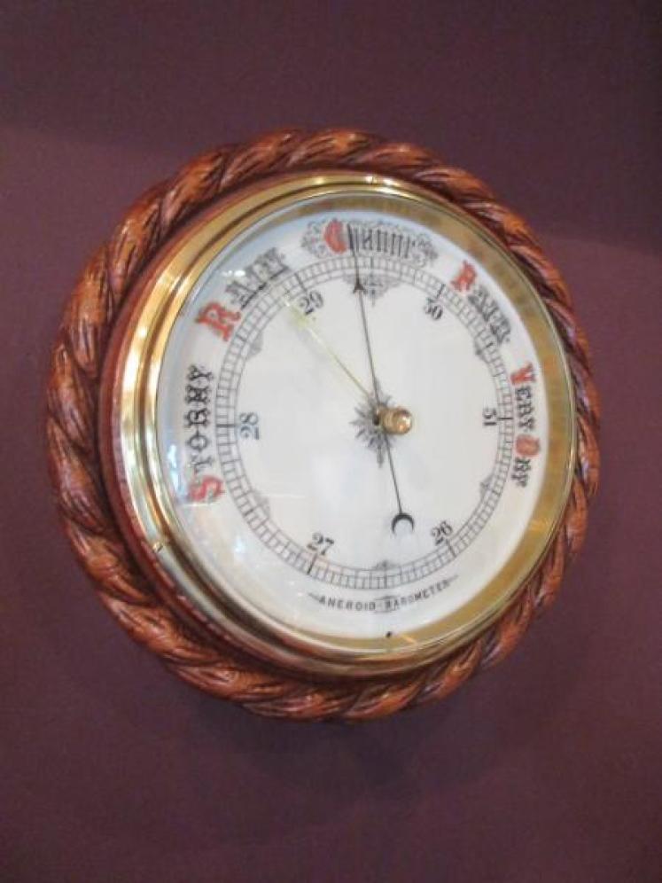 Large Mid Victorian Polished Oak Ship's Barometer - Image 1