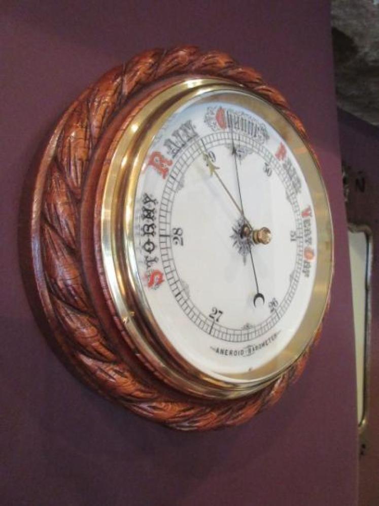 Large Mid Victorian Polished Oak Ship's Barometer - Image 2