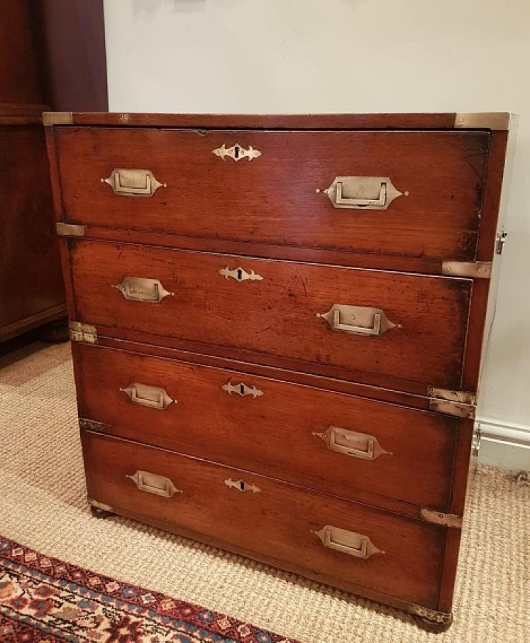 Very Small Regency Period Camphor Wood Military Chest - Image 1