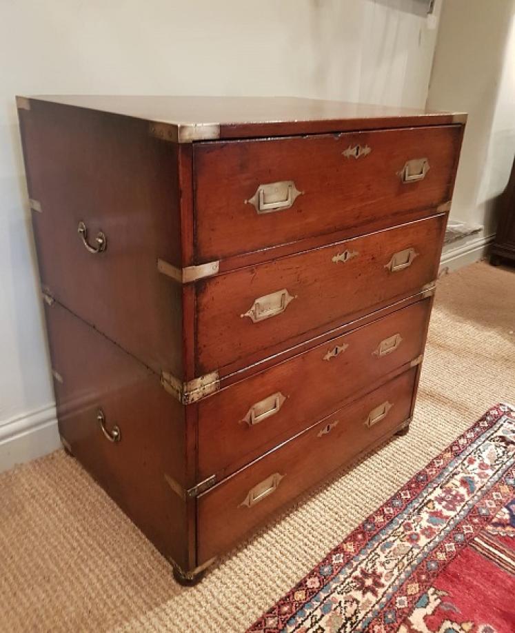 Very Small Regency Period Camphor Wood Military Chest - Image 2