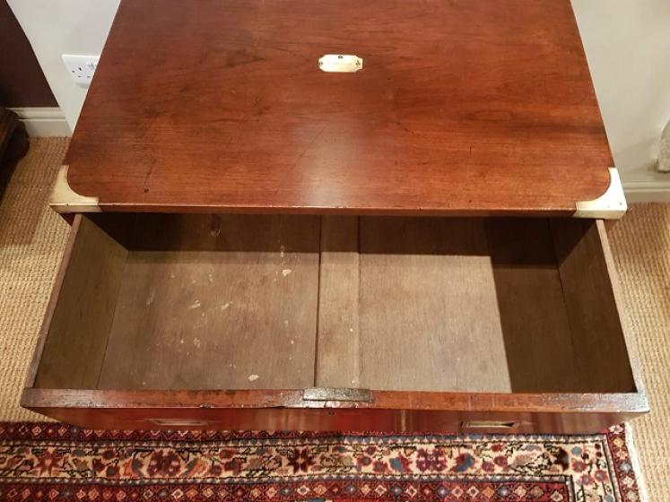Very Small Regency Period Camphor Wood Military Chest - Image 4