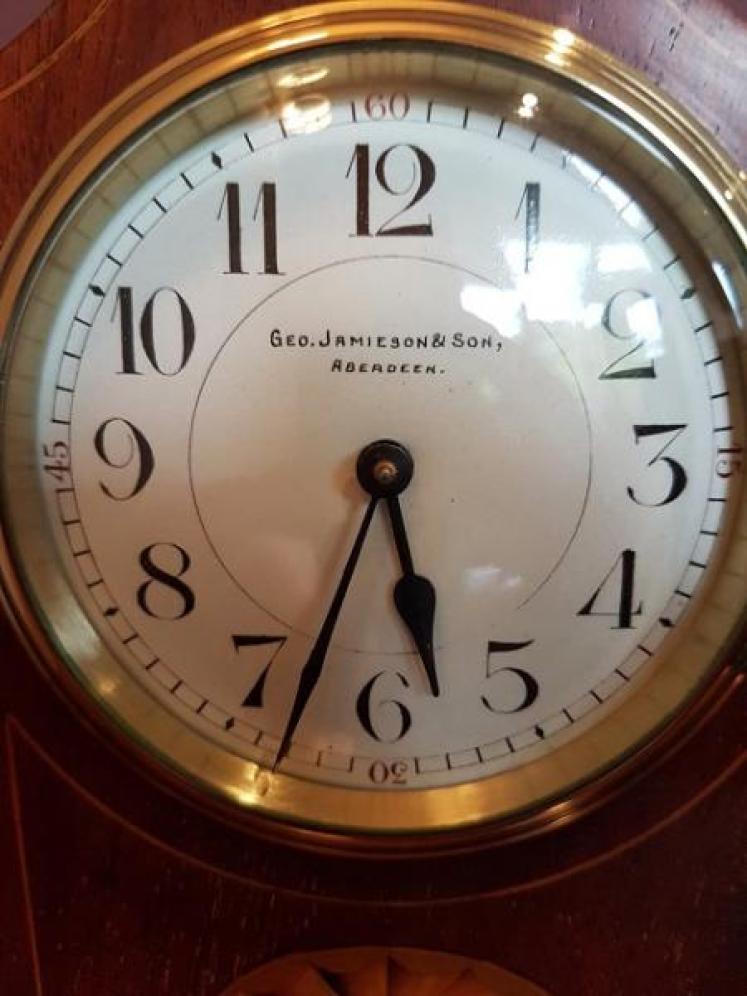 Edwardian Period Antique Sheraton Inlaid Mantel Clock - Image 2