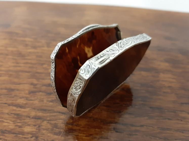 Fine Antique Silver & Tortoiseshell Shaped Trinket Box - Image 3