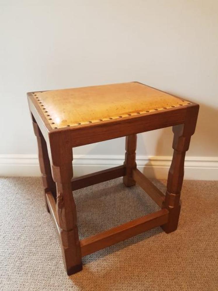 Old Thompson's of Kilburn Mouseman Stool - Image 1