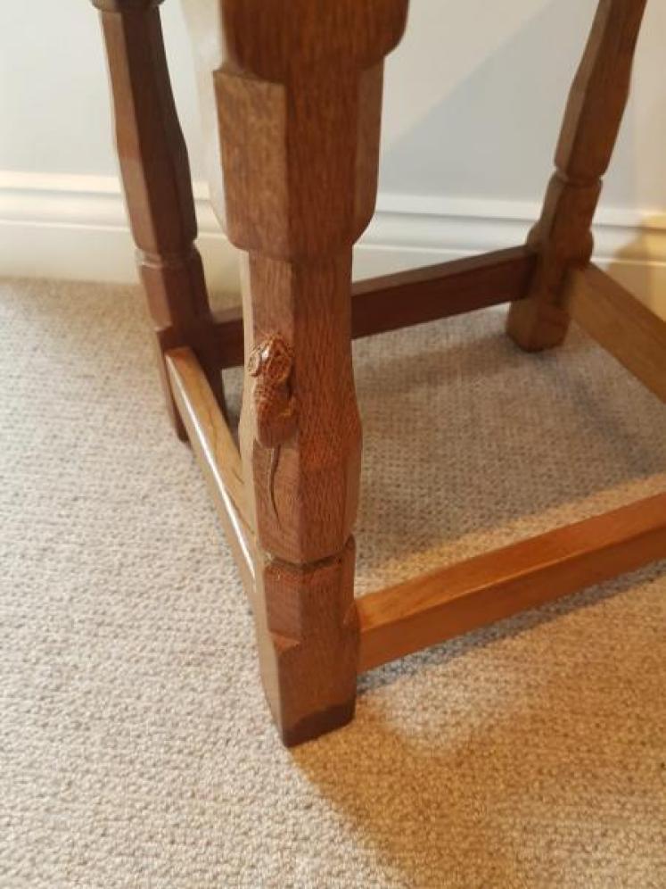 Old Thompson's of Kilburn Mouseman Stool - Image 2