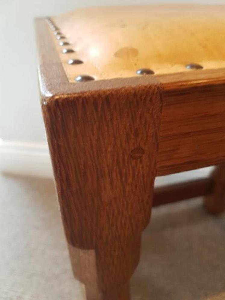 Old Thompson's of Kilburn Mouseman Stool - Image 3