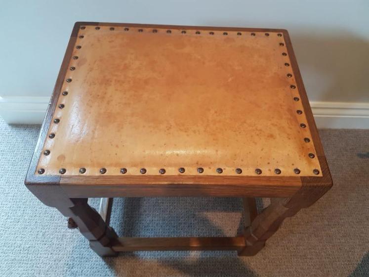 Old Thompson's of Kilburn Mouseman Stool - Image 4