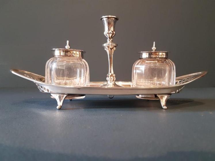 Edwardian Silver Ink Stand  - Image 2