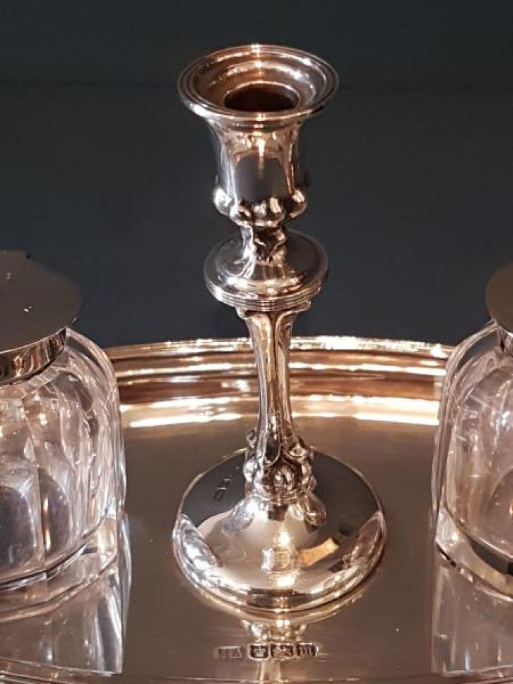 Edwardian Silver Ink Stand  - Image 3