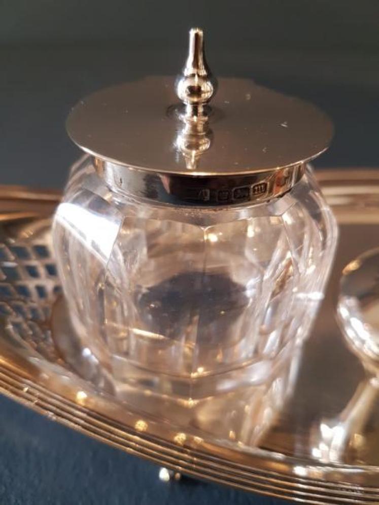 Edwardian Silver Ink Stand  - Image 5