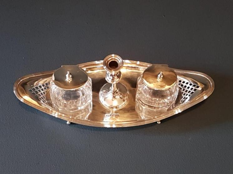Edwardian Silver Ink Stand  - Image 7