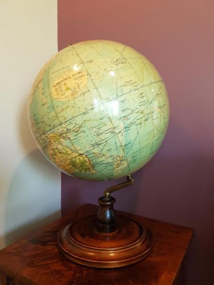 Superb Antique 1930's Phillips Plaster Terrestrial Globe - Image 1