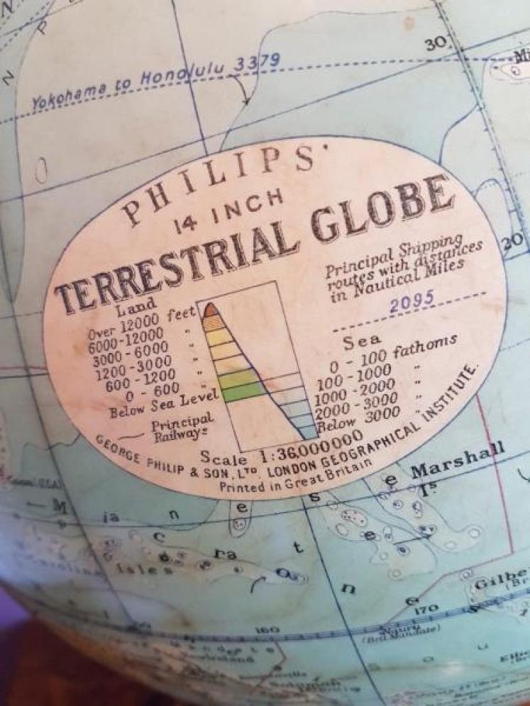 Superb Antique 1930's Phillips Plaster Terrestrial Globe - Image 2