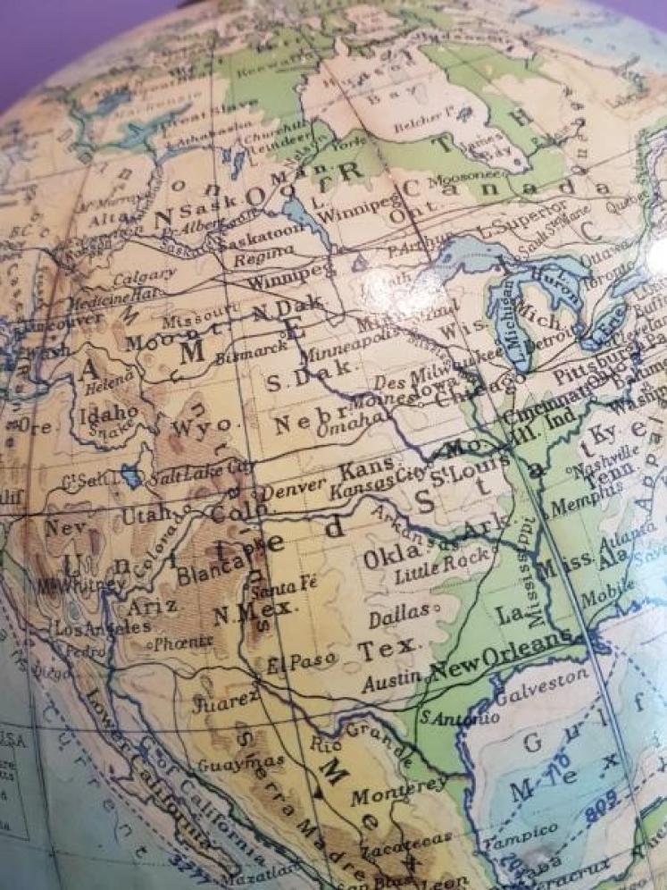 Superb Antique 1930's Phillips Plaster Terrestrial Globe - Image 5