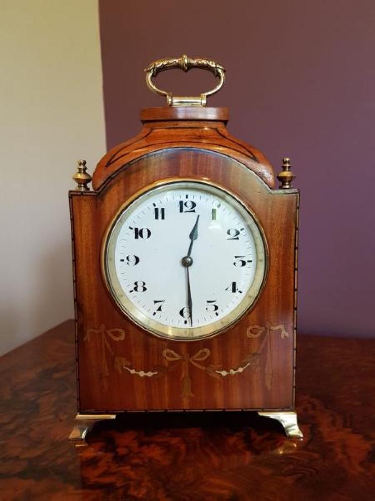 Edwardian Inlaid Satinwood Mantel Clock - Image 1