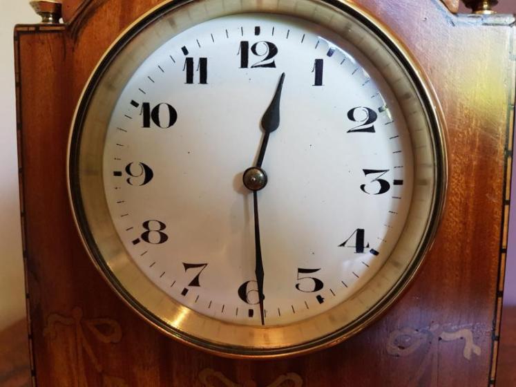Edwardian Inlaid Satinwood Mantel Clock - Image 2
