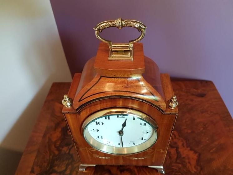 Edwardian Inlaid Satinwood Mantel Clock - Image 4