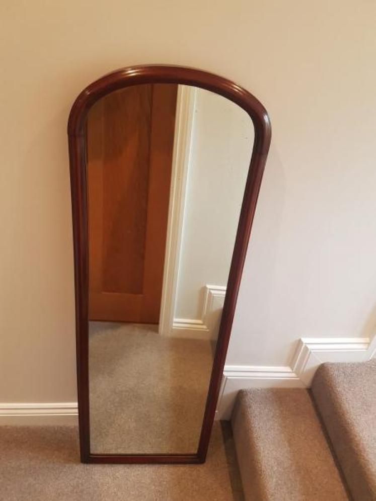 Victorian Mahogany Full Length Dressing Mirror - Image 1