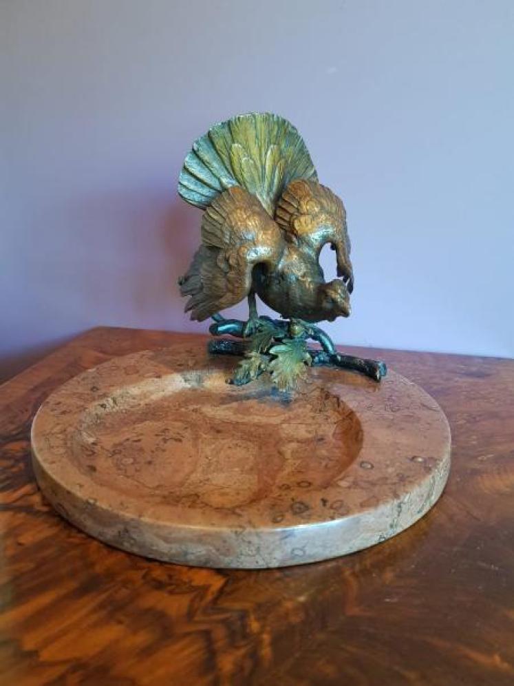 A Superb 1920's Cold Painted Bronze Desk Tidy - Image 1