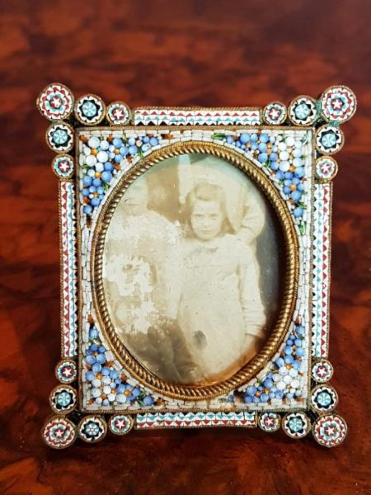 Superb 19 Century Miniature Micro Mosaic Photo Frame - Image 1