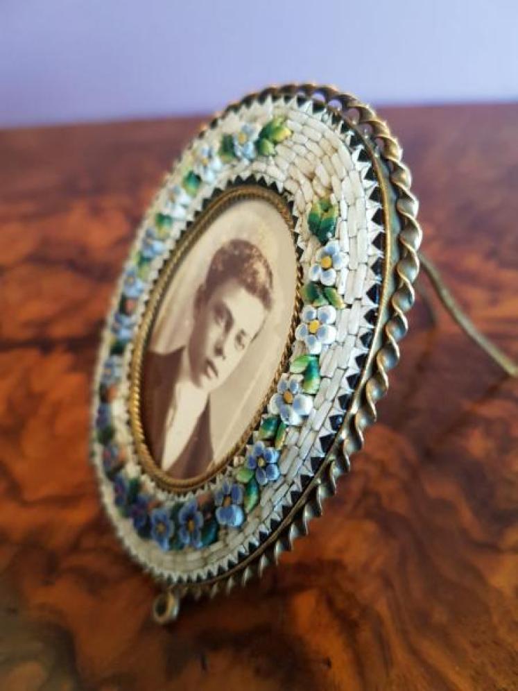 Superb 19th Century Micro Mosaic Miniature Photo Frame - Image 2