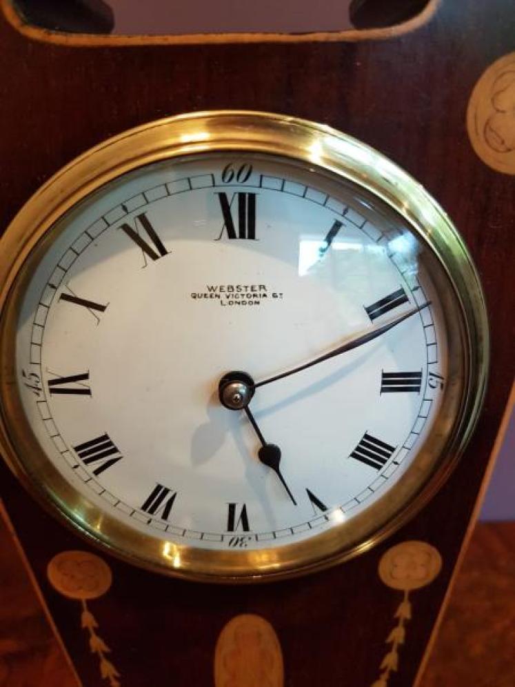 Top Quality Inlaid Edwardian Mantel Clock - Image 3