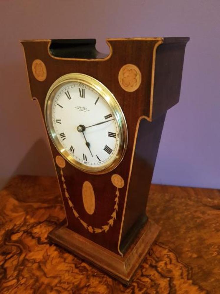 Top Quality Inlaid Edwardian Mantel Clock - Image 5