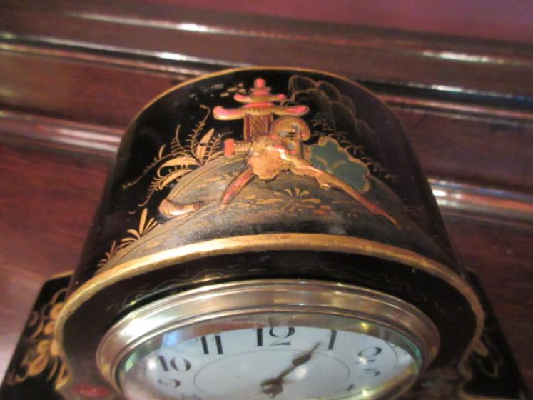Superb Edwardian Antique Chinioserie Mantel clock - Image 2