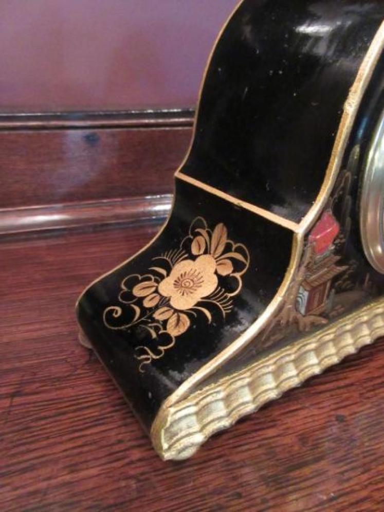 Superb Edwardian Antique Chinioserie Mantel clock - Image 4