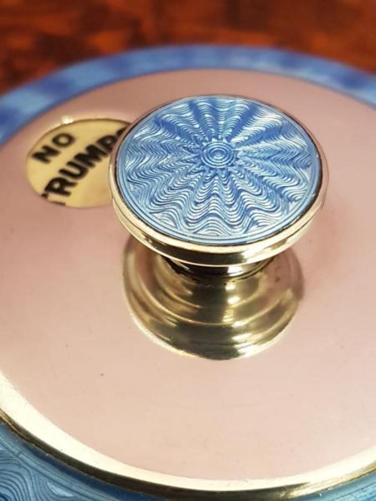 Unusual Antique Silver and Blue Enamel Trump Marker - Image 4