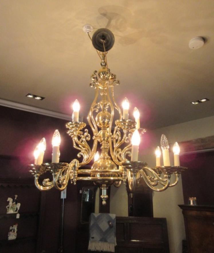 Stunning Late 19th Century Antique Two Tier Chandelier - Image 1